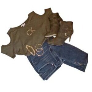 CALVIN KLEIN COLD SHOULDER TOP